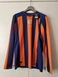 Camisa de fútbol Glasgow Rangers Castore a rayas azul marino naranja talla S PVP £70 NUEVA CON ETIQUETAS - Imagen 1 de 10