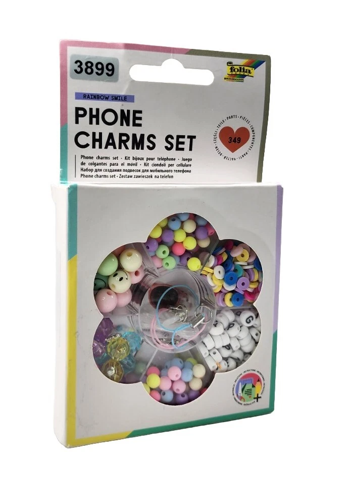 Folia 32029 Phone Charms Set Rainbow Smile Storage Bo Pieces