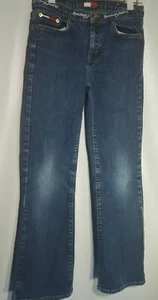 Pantalones de mezclilla Tommy Hilfiger desgastados niñas 12 W26 L27 azul lavado medio - Imagen 1 de 7