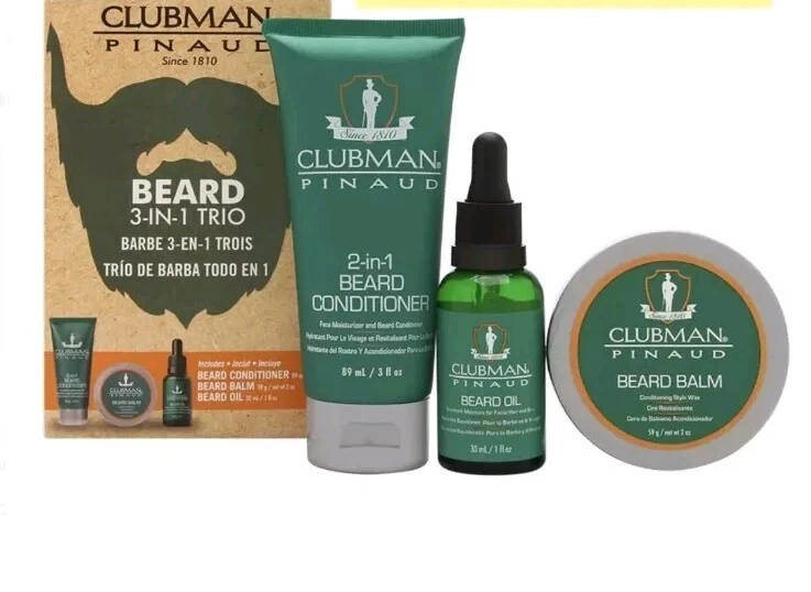 Clubman Beard 3 PC Kit Conditioner Balm & Oil Beauty