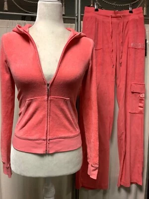 Juicy Couture Terry Coral Cremallera Sudadera con Capucha PXS BCBG MAXAZRIA Pantalones Carga 28 x 32 PS Foto 1 de 4