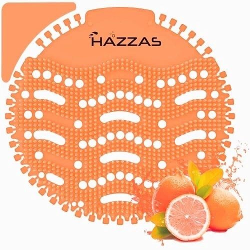 10-pack Hazzas Orange-Scented Urinal Screen Deodorizer Mats.  - Image 1 of 4