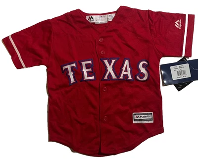 Majestic Texas Rangers Infant Jersey - Size 2T - Red Button Front #11 Yu Darvish - Image 1 of 2