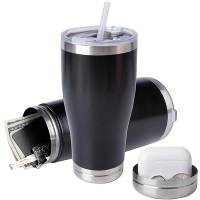 BARGIFTS 20oz Hidden Safe Water Bottle Stainless Steel Secret Compartment Keeps Valuables