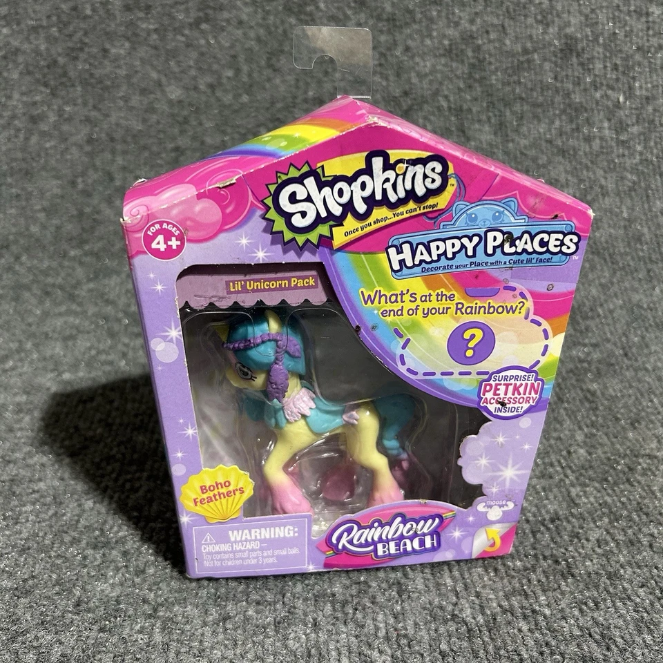 Shopkins Happy Places Arco Iris Playa Boho Plumas Lil' Unicornio NUEVO 2017 Petkin Foto 1 de 4
