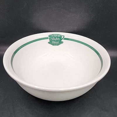 NOVA tigela de cereais de café Ralph's porcelana fina. Branco/verde - Imagem 1 de 4