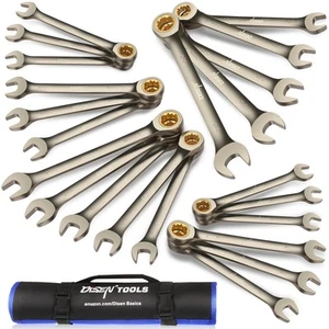 Upgraded 22-Piece Ratcheting Wrench Set, Metric & SAE, Chrome-Vanadium Steel,... - Picture 1 of 6