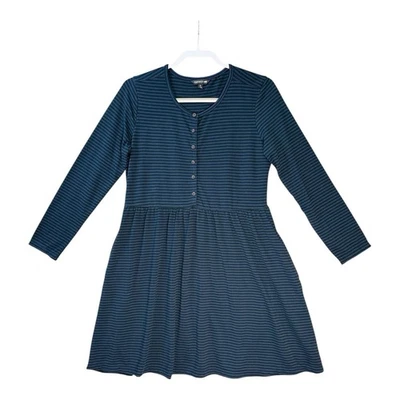 Vestido de punto Piru Toad & Co para mujer M azul Henley manga larga ecológico informal Foto 1 de 4