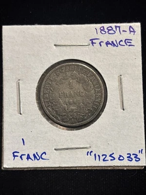 1887 A France 1 Franc Silver Circulated “1125033” - Image 1 of 4