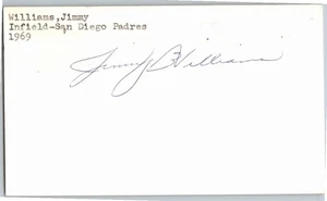 1960's -Jim Williams- Signed/Autograph/Auto Postcard San Diego Padres MLB - Picture 1 of 2