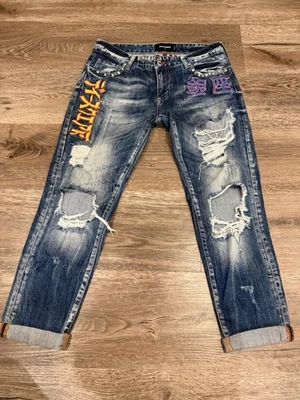DSQUARED2 Women’s Jeans Embellished Embroidered Size 27 - Image 1 of 4