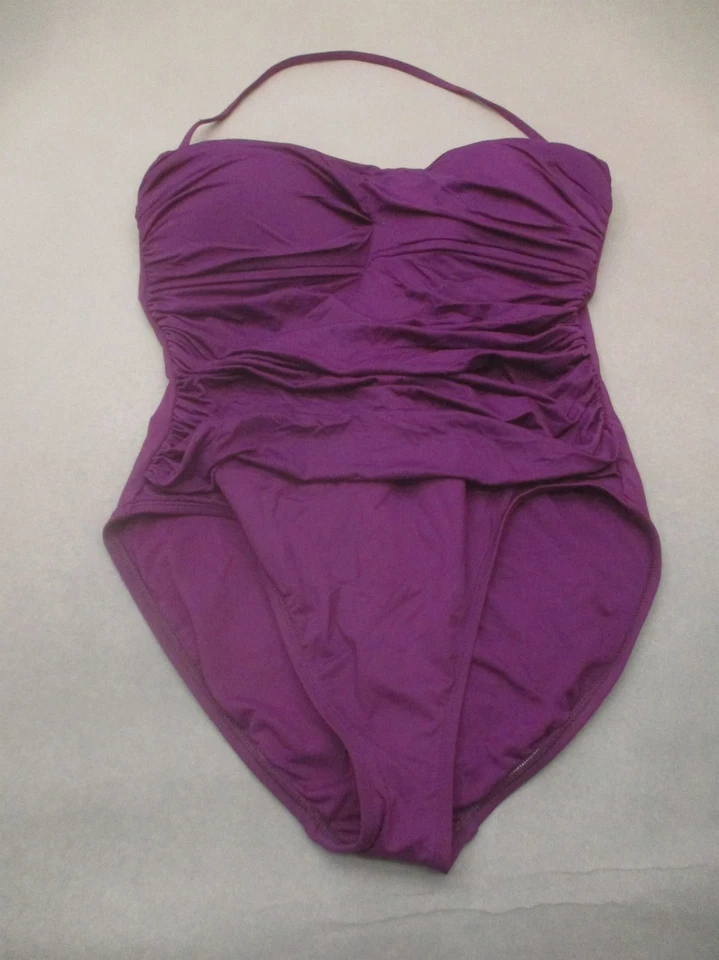 La Blanca Size 10 Womens Lined Wireless Ruched Halter One-Piece Swim Suit 10H - Image 1 of 4