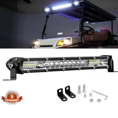 Barra de luz LED delantera delgada de 10 pulgadas de una fila para parachoques para carro de golf ATV Club Car Foto 1 de 4