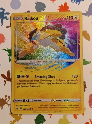 Pokemon TCG Raikou 050/185 Amazing Rare Vivid Voltage Holo English 2020  - Image 1 of 2