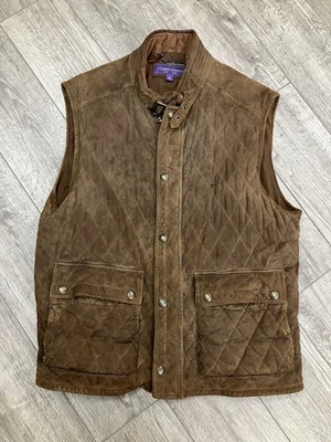 XL-Ralph Lauren Purple Label Suede Vest - Image 1 of 4