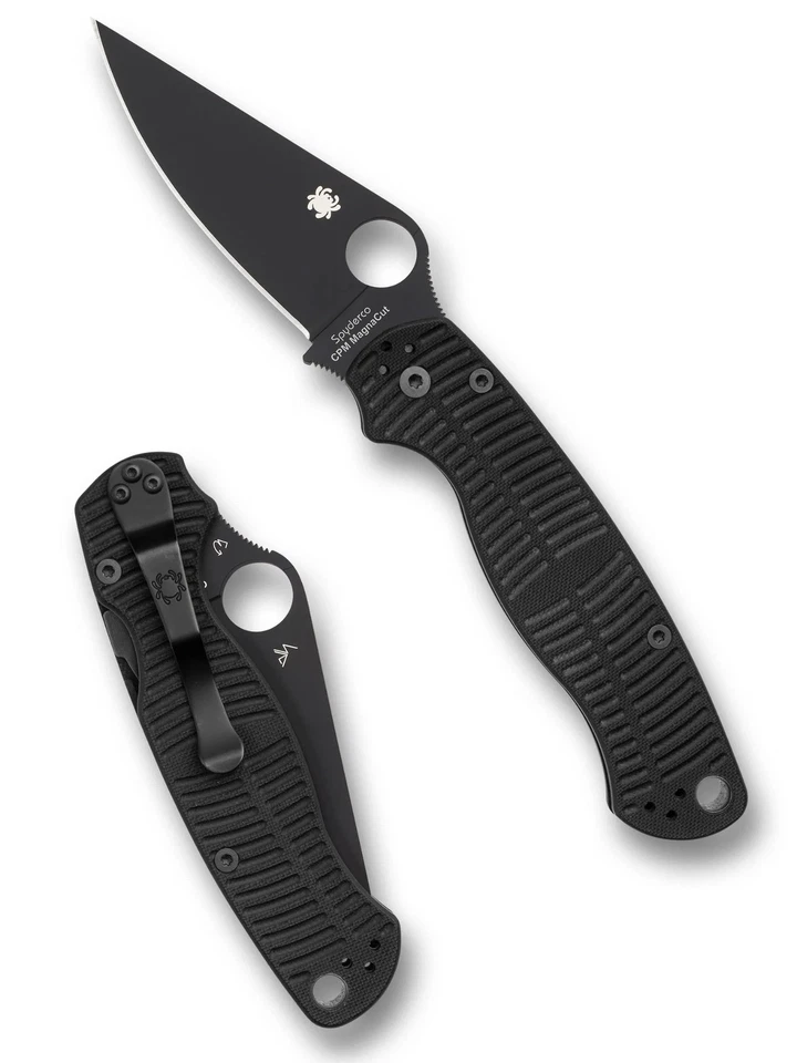 Spyderco Paramilitary 2 Salt Knife CPM MagnaCut DLC Blade Black G-10 C81GMCBKP2