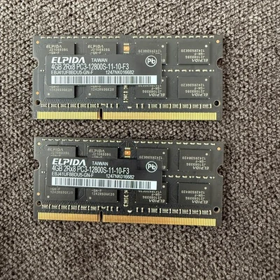 ELPIDA 8GB (2X 4GB) 2Rx8 PC3-12800S Laptop RAM Memory EBJ41UF8BDU5-GN-F  - Image 1 of 2