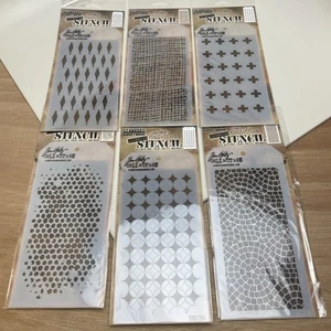 Tim Holtz  Layering Stencil Stampers Anonymous 6 Item Lot - Picture 1 of 8