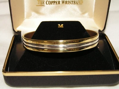 ...SABONA...Bracciale A Cuffia In Rame, Colore Oro E Colore Argento... - Immagine 1 di 4