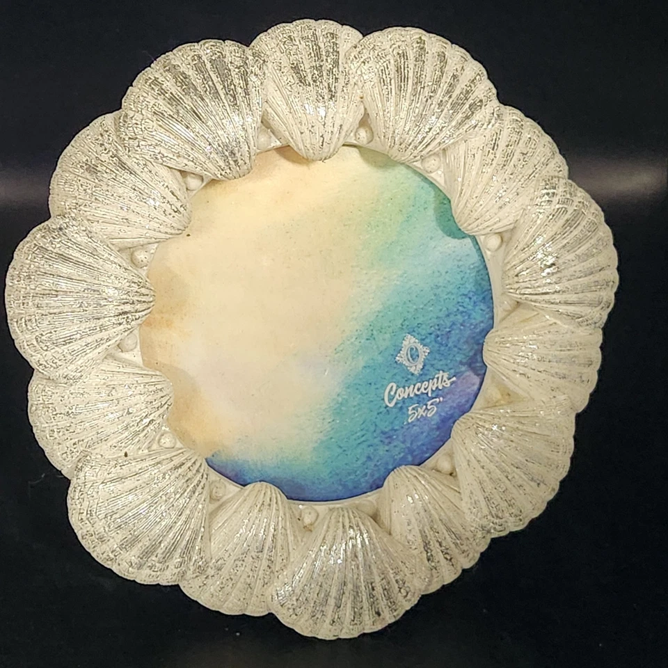 Marco de fotos conchas marinas marco redondo Foto 1 de 4