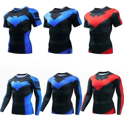 Titans The Batman Nightwing Robin Camisetas 3D Superhéroe Deportes Fitness Camiseta Top Foto 1 de 4