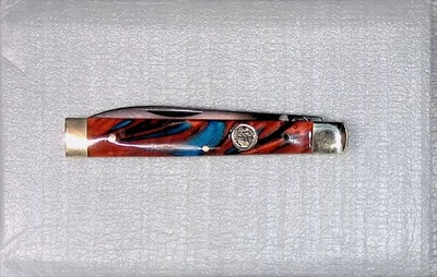 Cuchillo Buck Creek Doctor Acero Inoxidable Hecho a Mano Rojo Azul Remolinos #1 de 100 L Foto 1 de 3