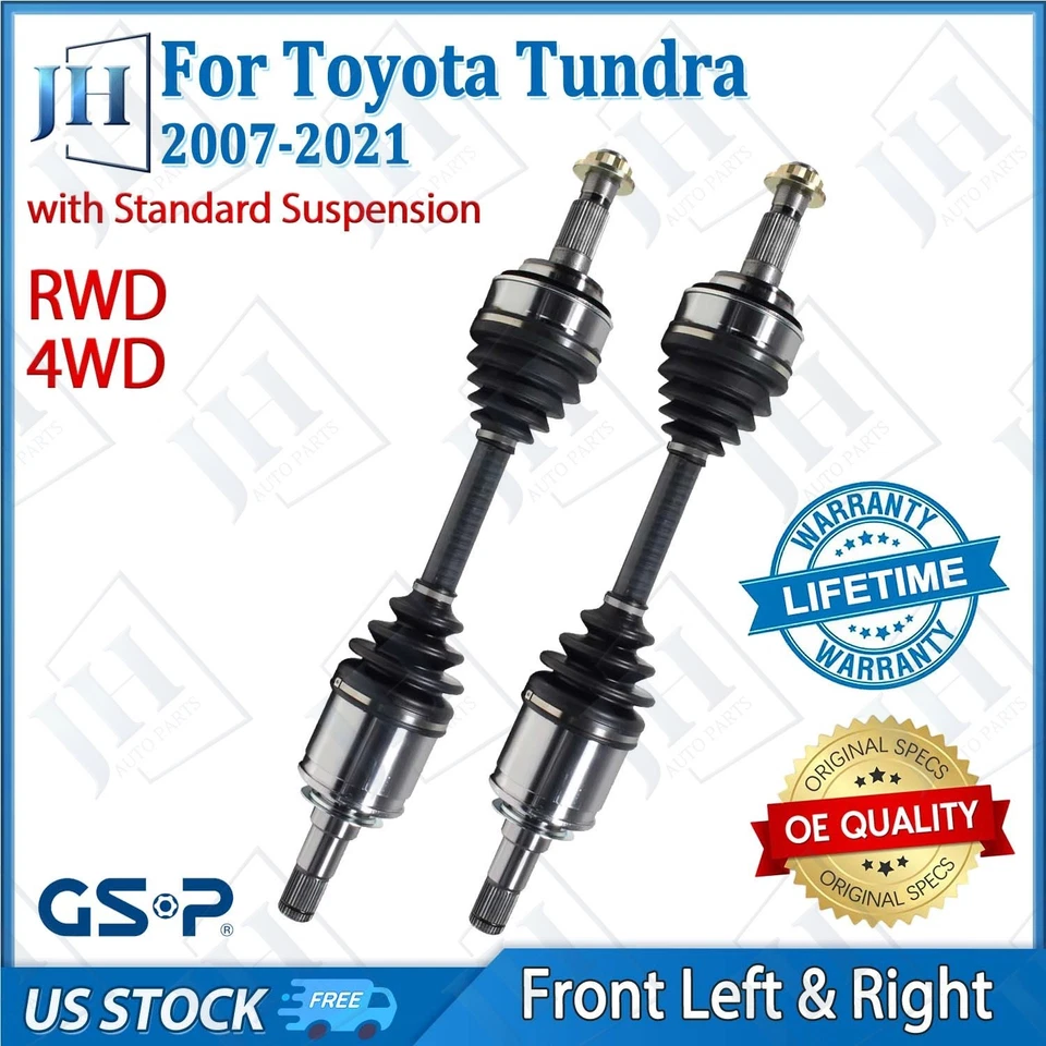 OE Front Pair Left Right CV Axle Shaft Set for 07-20 Toyota Tundra Sequoia 4WD - Image 1 of 4