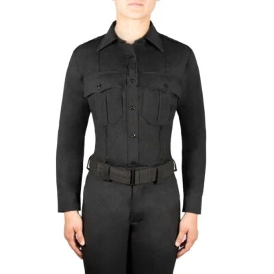 New: WOMEN'S LONG SLEEVE ZIPPERED POLYESTER SHIRT / POLICE UNIFORM CLOTHING - Image 1 of 4