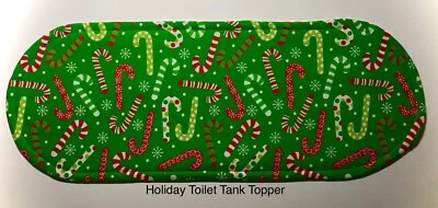 TOPPER DE VASO SANITÁRIO ACOLCHOADO BASTÕES DOCES ~Reversível 🎄🎄🎄 - Imagem 1 de 2