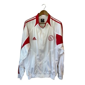 Adidas Mens Ajax Amsterdam Essentials Track Jacket Soccer Blokecore Size XL XXL - Picture 1 of 13