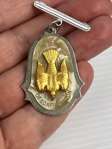 Pin Solapa Paloma Vintage Confirmación Cristiana Madreperla Alemania - Imagen 1 de 12