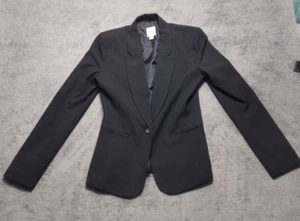 Halogen Blazer Womens 4 One Button Black Long Sleeve Polyester Blend Business - Picture 1 of 17