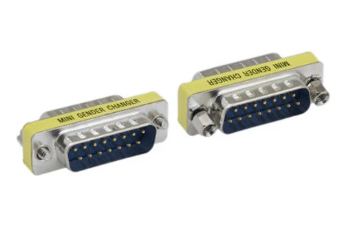 DB15 Mini Gender Changer Male Female M/M F/F Adapter 15 Pin D-Sub PC MAC VGA - Image 1 of 1