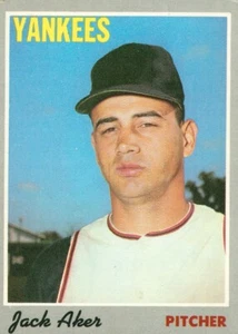 1970 Topps Baseball Card #43 Jack Aker New York Yankees - Picture 1 of 2