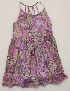 PINK ROCK GIRL'S SIZE 14 SUMMER DRESS PURPLE PAISLEY STRAPPY SHOULDER - Picture 1 of 6