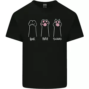 Cat Rock Paper Scissors Funny Mens Light Cotton T-Shirt - Picture 1 of 14