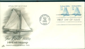 1985 bobina de número de placa FDC - Scott # 2134 - par P #1 - Art Craft Cachet UA - Imagen 1 de 1