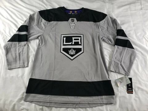 Adidas LA Kings Authentic Jersey Gray Black DP9108 Men's Size 52 New Stitched Cover