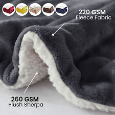 Big Sherpa Throw Reversible Luxury Fleece Warm Blanket Home Sofa Bed Double King