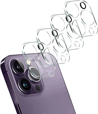 Paquete de 4 protectores de lente de cámara de vidrio templado para iPhone 16 Pro Max 15 Plus 14 Pro Foto 1 de 4