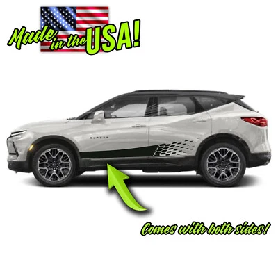 Balancín de puerta lateral rayas estroboscópicas de carreras 4 para Chevrolet Chevy 2020 en adelante Blazer Foto 1 de 2