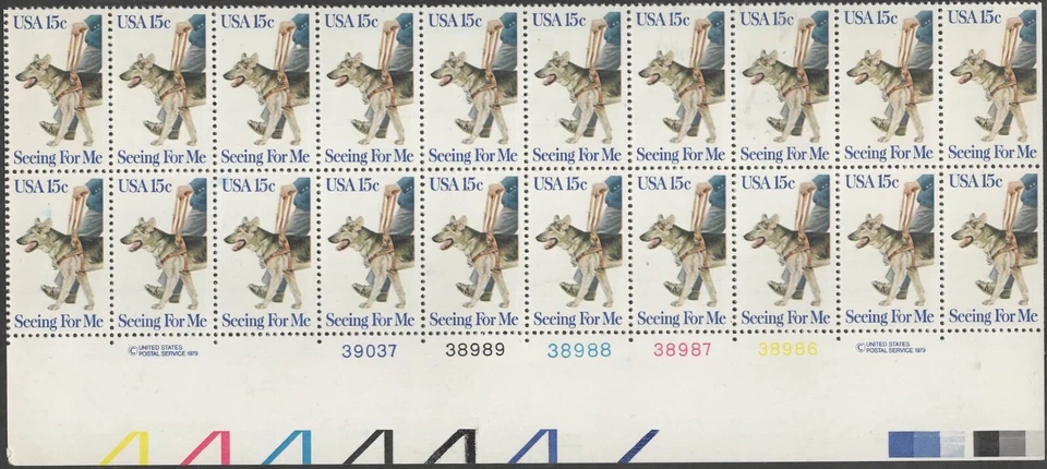 US Scott #1787, "Seeing Eye Dog" Plate block of 20, MNH - Image 1 of 1