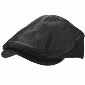 [Made In USA] 100% Genuine Leather upper top Ascot Newsboy Ivy Hat Cap - Picture 1 of 9