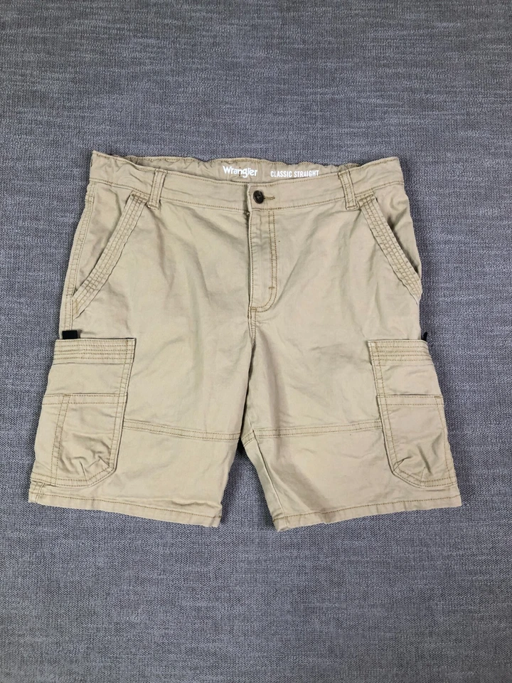 Pantalones Cortos Carga Wrangler Niños 16 Husky Beige Clásicos Rectos Cintura Ajustable Foto 1 de 4