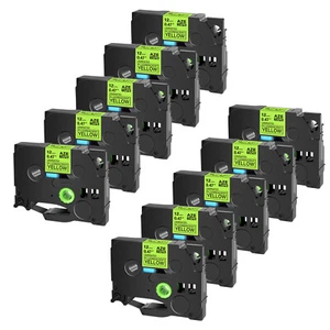 10x TZe TZ-C31 Fluorescent Yellow Label Tape Compatible For Brother PT-D600 E200 - Picture 1 of 8