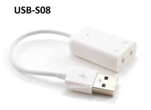 USB to 3.5mm Stereo Headset & Microphone 3D Virtual 5.1 Channel Sound Adapter - Image 1 of 1