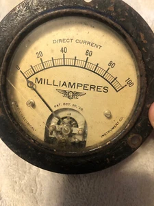 VTG JEWELL Milliamperes 0-100 60509 Direct Current Gauge Meter (Tray3/3 - Picture 1 of 7