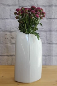 True Vintage Flower Vase Hutschenreuther 1980er Years White/Flower Vase 80's - Picture 1 of 7