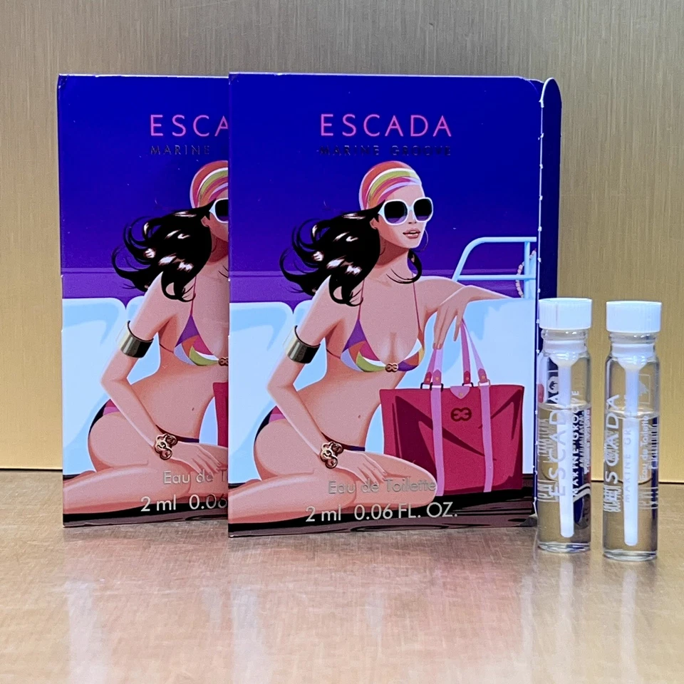 2 piezas) Perfume Mujer Escada Marine Groove 0.06oz-2ml EDT Splash FRASCO DE MUESTRA (D07 Foto 1 de 1