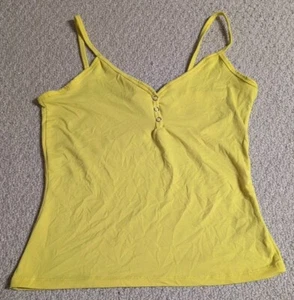 No Comment NY•LA Womens Medium Yellow Polyester Blend Spaghetti Strap Shirt 24 - Picture 1 of 7